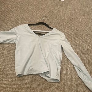 Blue Backless long sleeve shirt